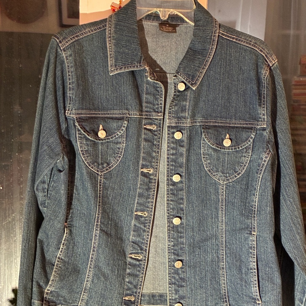 French Cuff Dark Blue Jean Jacket